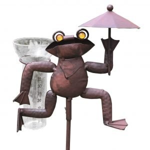 Artecsis pluviómetro rana de metal