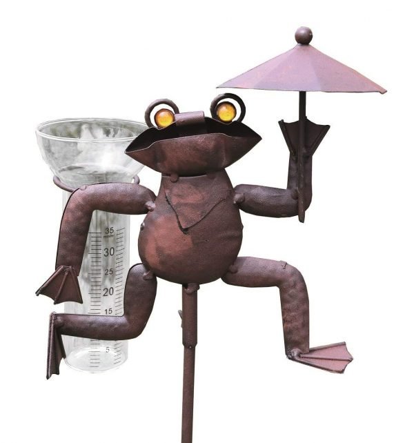 Artecsis pluviómetro rana de metal