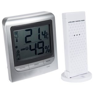 Termómetro/higrómetro de interior/exterior con sensor inalámbrico
