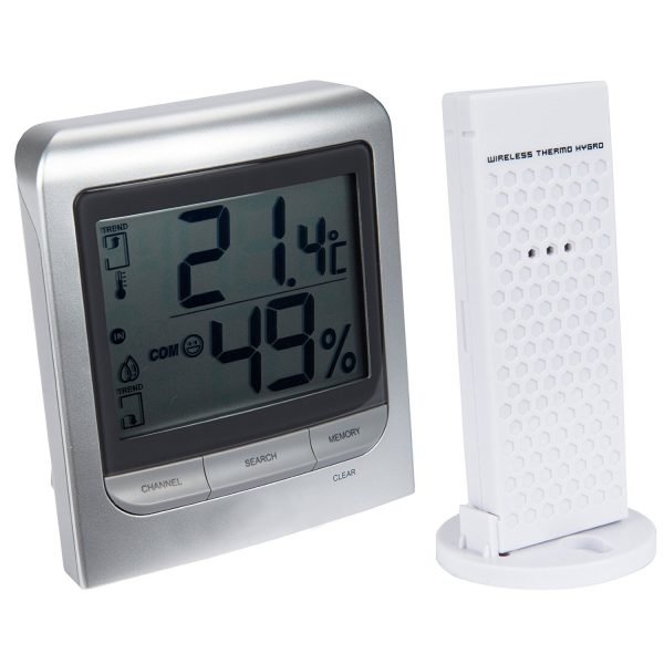Termómetro/higrómetro de interior/exterior con sensor inalámbrico